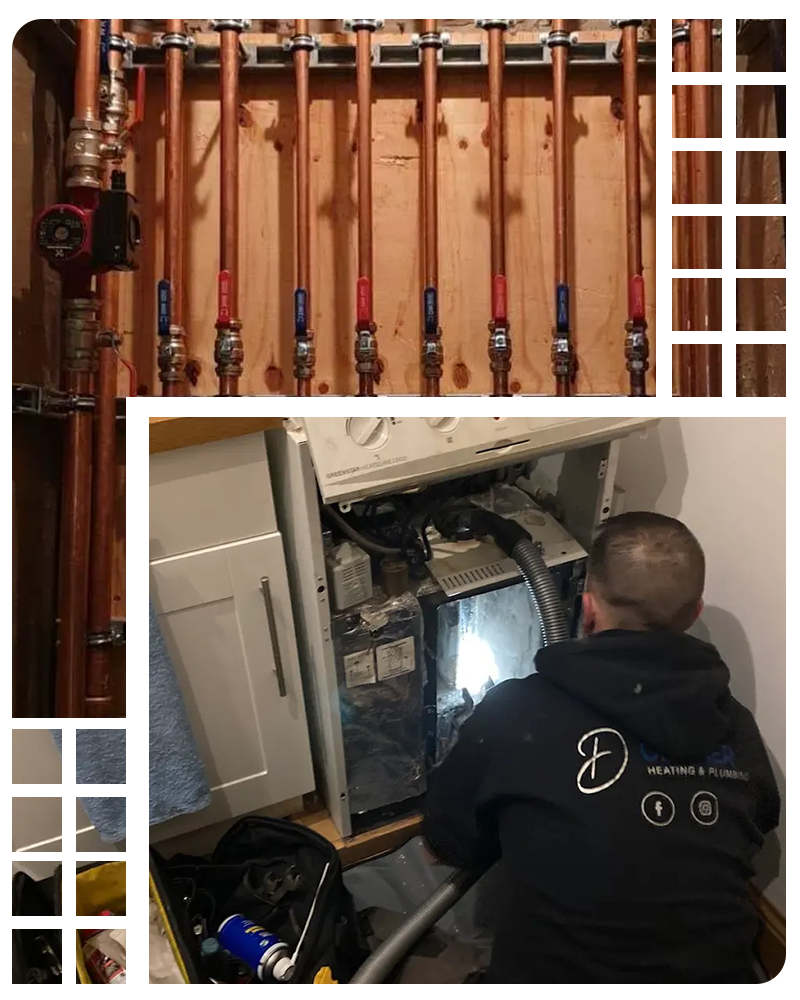 Denner Heating engineer working on a boiler in Dumfries Denner Heating engineer working on a boiler in Dumfries